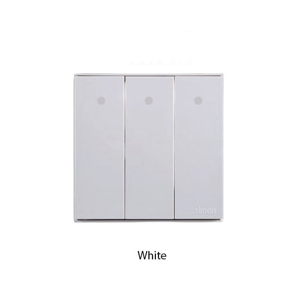 SIMON E6 Series Saklar 3 Gang 1 Way LED Indicator