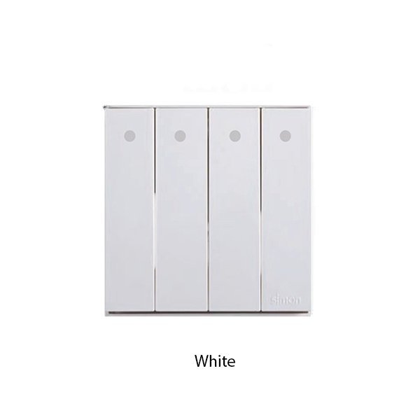 SIMON E6 Series Saklar 4 Gang 1 Way LED Indicator