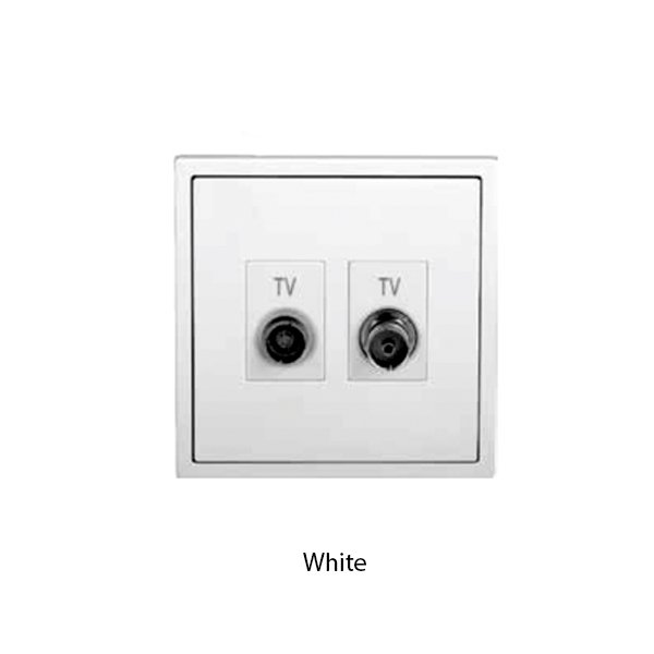 SIMON i7 Series Socket Twin TV Outlet F Connector