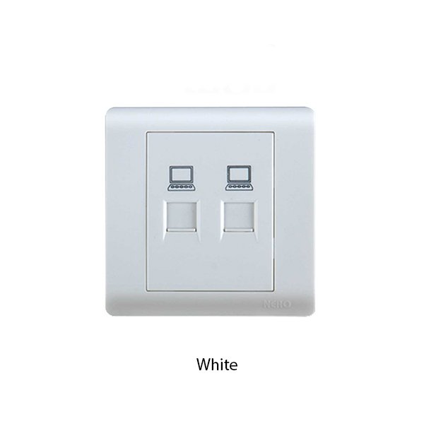 NERO F16 Series Twin Data Outlet Cat5e With Shutter