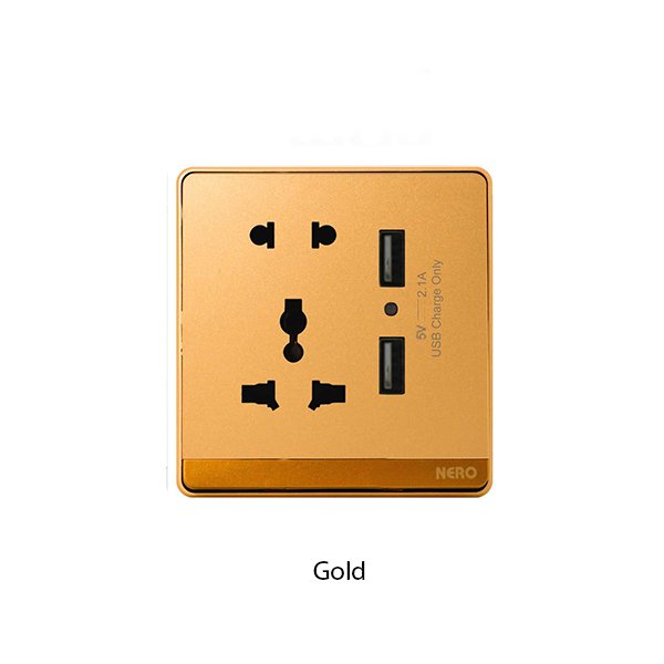 NERO Q7 Stop Kontak Universal Shutter Twin USB A A - Image 2