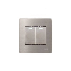 NERO V8 Saklar 2 Gang 1 Way Fluorescent Locator