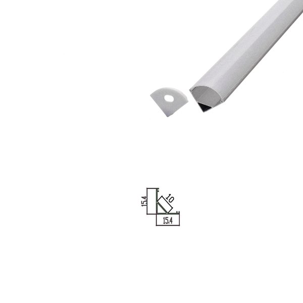 LQT 16 LED Housing Series Aluminium Profile Linear LED Strip 45° 16mm
