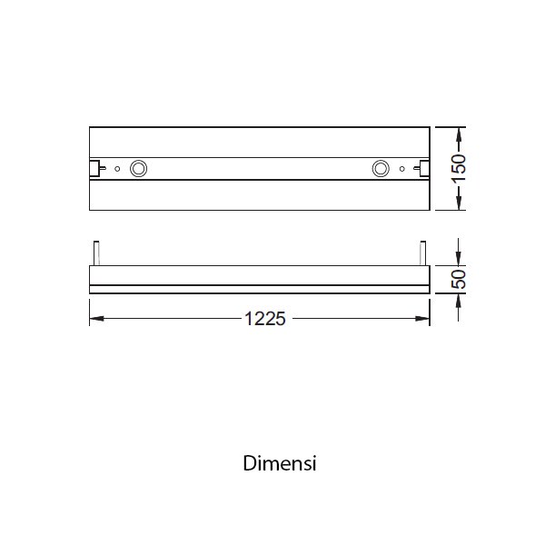 Luzquatro V Shape Armature Housing TL T8 1x1200MM - Image 2